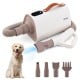 Dog cat hair blower with adjustable temperature, negative ion function, and multiple nozzles for efficient drying.