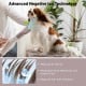 Dog hair blower with negative ion technology, adjustable temperature, and 5-finger comb nozzle for efficient drying.