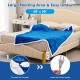Reversible electric heated blanket throw in blue, featuring flannel and sherpa, ideal for cozy warmth while sleeping.