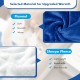 Reversible electric heated blanket throw in blue, featuring soft flannel and sherpa fleece for warmth and comfort.
