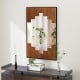 Decorative rectangle wall mirror with piano key-shaped frame, 37.5"x26.5", enhances indoor spaces and natural light.