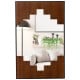 Decorative rectangle wall mirror with piano key-shaped frame in black, enhancing light and style for various indoor.