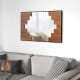 Decorative rectangle wall mirror with piano key-shaped frame, enhancing natural light for stylish indoor spaces.