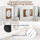 Decorative rectangle wall mirror with piano key-shaped frame, showcasing vertical and horizontal mounting options for.