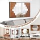 Decorative rectangle wall mirror with piano key-shaped frame, 37.5"x26.5", ideal for living room, bathroom, or dining.
