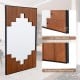 Decorative rectangle wall mirror with piano key-shaped frame, 1.2" thick, rustproof metal frame for versatile indoor.