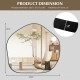 Irregular black wall mirror with metal frame, measuring 29.5" x 27.5", ideal for enhancing indoor decor.