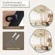 Irregular black wall mirror with metal frame, featuring 4 hanging hooks and expansion screws for easy installation.