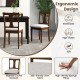 Set of 2 kitchen dining chairs with brown acacia wood legs, breathable linen fabric, and flip-up storage seats.