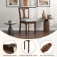 Brown kitchen dining chair with linen fabric, curved backrest, and flip-up seat for storage, featuring antique acacia.