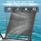 Close-up of a coffee-colored patio folding chaise lounge chair with breathable, rip-resistant fabric for outdoor.