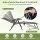 2 Piece Patio Folding Chaise Lounge Chairs Recliner with 6-Level Backrest - Gallery View 7 of 10