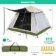 2-4 person instant pop-up camping tent with removable rainfly, featuring large interior space and mesh ventilation.
