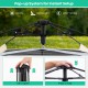 Pop-up system for instant setup of the 2-4 person camping tent, showcasing the sturdy frame and easy folding mechanism.