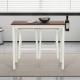 Bar table set with white rubber wood legs, 42" x 22" wood veneer top, and two wine holders for versatile use.