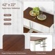 Bar table set featuring a 42" x 22" wood veneer tabletop, sturdy rubber wood legs, and 2 wine holders for versatile use.