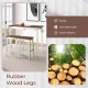 3-piece bar table set with sturdy rubber wood legs, featuring a spacious 42" x 22" tabletop and 2 wine holders for.