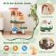 Mushroom cat tree featuring a cozy condo, spacious platforms, and interactive spring ball for playful cats.