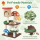 Multicolor 4-in-1 mushroom cat tree featuring a cozy condo, sisal posts, and teddy fabric padding for playful cats.
