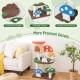 Multicolor 4-in-1 mushroom cat tree featuring a cozy condo, sisal posts, and protective edges for safe play.