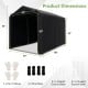 Storage shelter dimensions for the 7 x 5.2FT outdoor bike tent with waterproof cover and zipper door in gray.