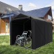 Outdoor bike tent with waterproof cover, 7 x 5.2FT size, featuring a roll-up zipper door and sturdy metal frame.