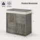 Gray laundry hamper with dimensions of 22" x 13" x 24", featuring a removable liner bag for easy sorting and cleaning.