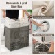 Gray 29-gallon laundry hamper with removable liner bag, featuring convenient handles and a sturdy hand-woven design.