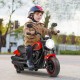 Kids electric motorcycle in red with training wheels, LED headlights, and realistic throttle for fun outdoor rides.