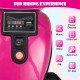 Close-up of the pink Kids Electric Motorcycle control panel featuring music, USB port, and power display for fun rides.
