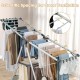 2-layer folding clothes drying rack with adjustable height, featuring spacious design for efficient ventilation and.