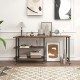 Rustic brown 360° rotating sofa side table showcasing a spacious tabletop, perfect for adding style and function to any.