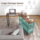 360° rotating sofa side table in rustic brown with spacious tabletop and 2-tier shelves, ideal for living room or.