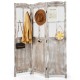 Folding privacy screen in coffee color, featuring a retro design and mesh windows, ideal for indoor or outdoor use.