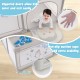 Large baby playpen with 360° breathable mesh, zippered doors, and non-slip suction cups for added stability and safety.