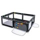 Portable baby playpen in black, 81 x 59 inches, includes 50 ocean balls and 4 handlebars for safe play.