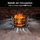 Collapsible 19-inch portable fire pit showcasing flames and air circulation design, ideal for camping and backyard use.