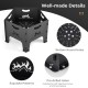 Collapsible portable fire pit with exquisite patterns, carbon steel construction, and pre-drilled holes for stability.