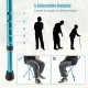 Lightweight adjustable folding cane seat with five height settings, ergonomic handle, and built-in LED light for safe.