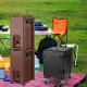 5-gallon insulated beverage server dispensers in brown and black, ideal for outdoor events and gatherings.