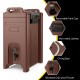 5-gallon insulated beverage server dispenser in brown with a removable vent cap and recessed drip-proof faucet for.