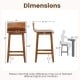 Side view of a brown wood bar stool with solid back and seat, designed for 35"-39" bar tables, featuring non-slip foot.