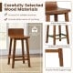 Wood Bar Stools Set of 2 with Solid Back and Seat - Gallery View 6 of 9