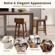 Wood bar stools set of 2 in brown with solid back, perfect for kitchen or bar use, featuring acacia wood legs.