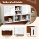 Twin bed with bookcase featuring elegant doors, ample storage shelves, and magnetic door catches for a vintage style.