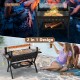 Barbecue charcoal grill with wind guard, 3-in-1 design, 280 sq.in. cooking area, perfect for outdoor BBQ and campfire.