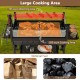 Large barbecue charcoal grill with 280 sq.in cooking area, stainless steel grates, and side seasoning racks for outdoor.