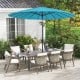 Turquoise 9 feet round patio umbrella with 18 fiberglass ribs, featuring a tilt mechanism for optimal sun blocking.