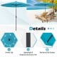 Turquoise 9 feet round patio umbrella with vented top and lightweight aluminum pole, ideal for outdoor relaxation.