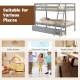 Twin over twin gray bunk bed with storage drawers and integrated ladder, ideal for kids' rooms and space-saving.